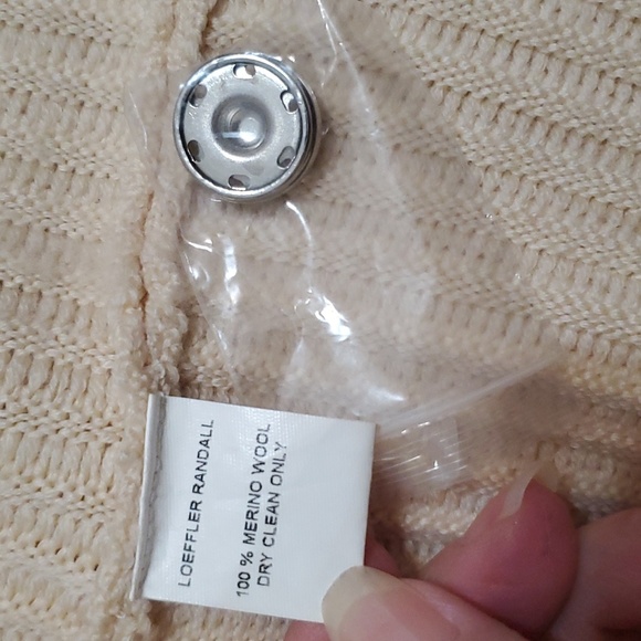 Loeffler Randall Beige Merino Wool Knit Cardigan Size S - Picture 10 of 15